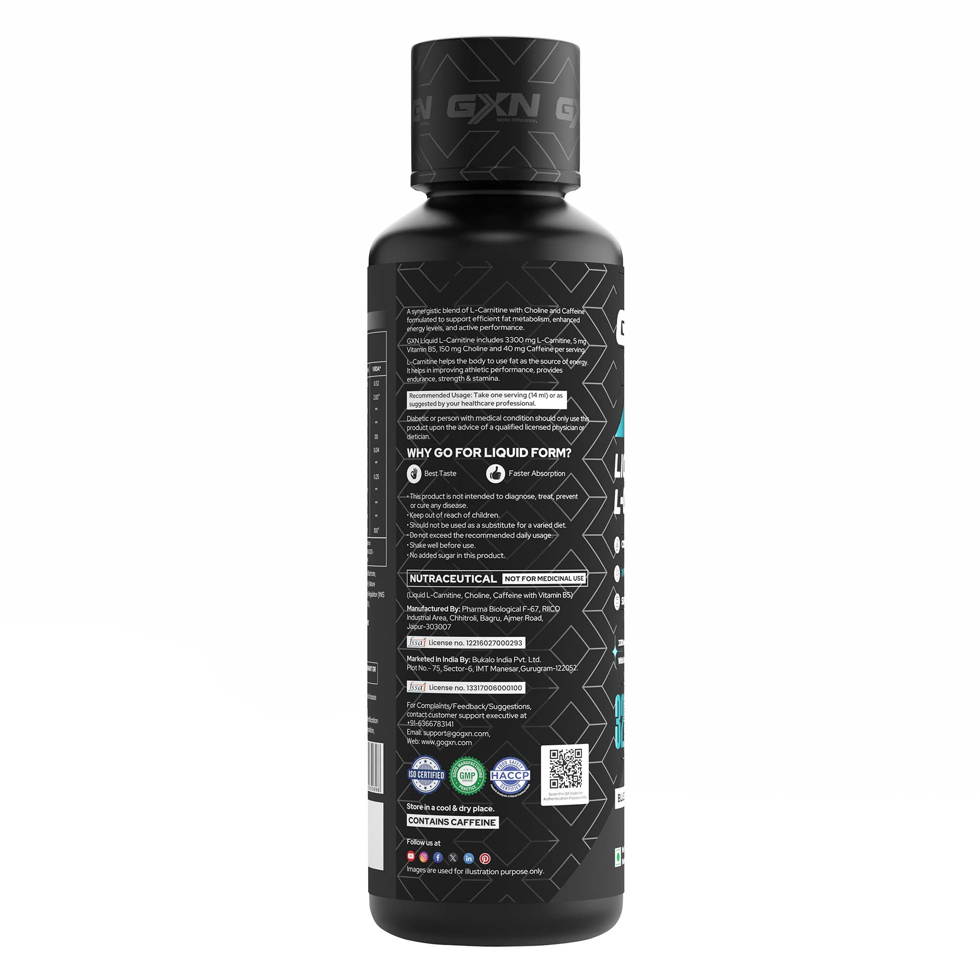 Buy Liquid L-Carnitine 3300 mg with Choline & Caffeine